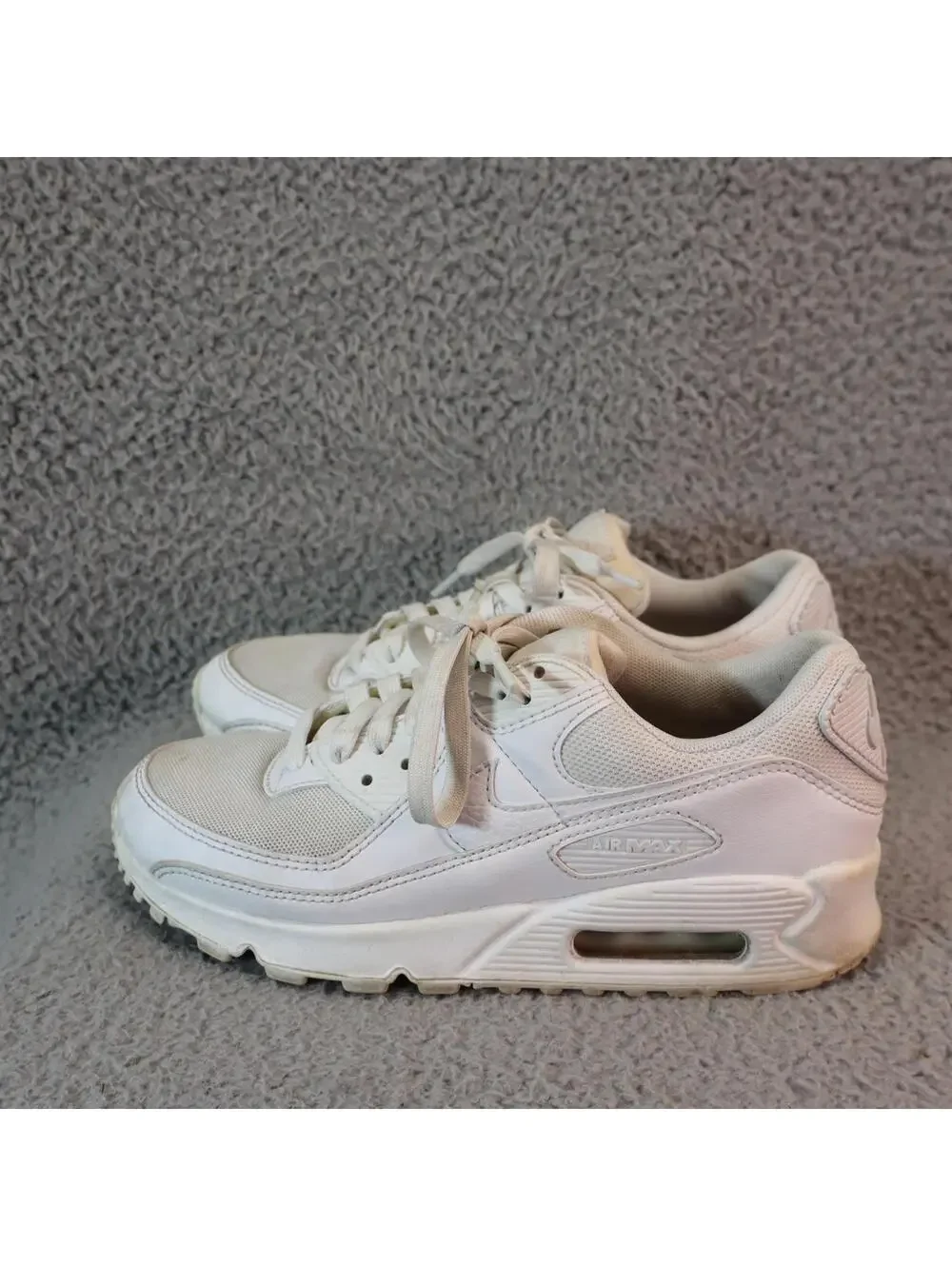 Nike Air Max 90 Women Shoes US 6.5 Triple White EUR 37.5